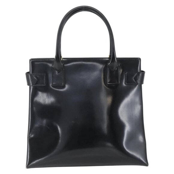 GUCCI Hand Bag Patent leather Black Gold Auth 151615 - Picture 2 of 16